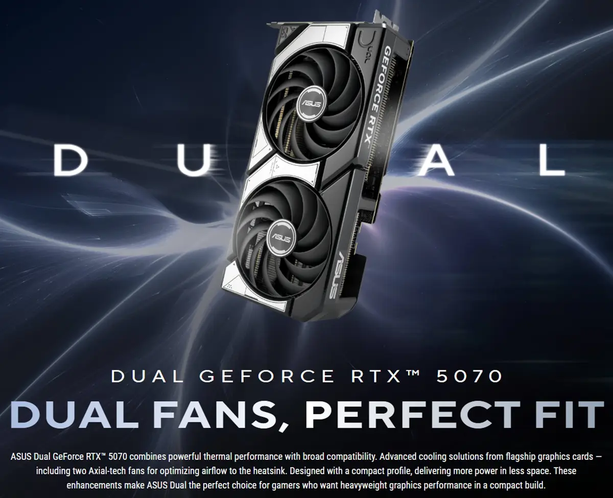 ASUS Dual GeForce RTX 5070 12GB GDDR7 OC Edition Graphics Card Price in Bangladesh